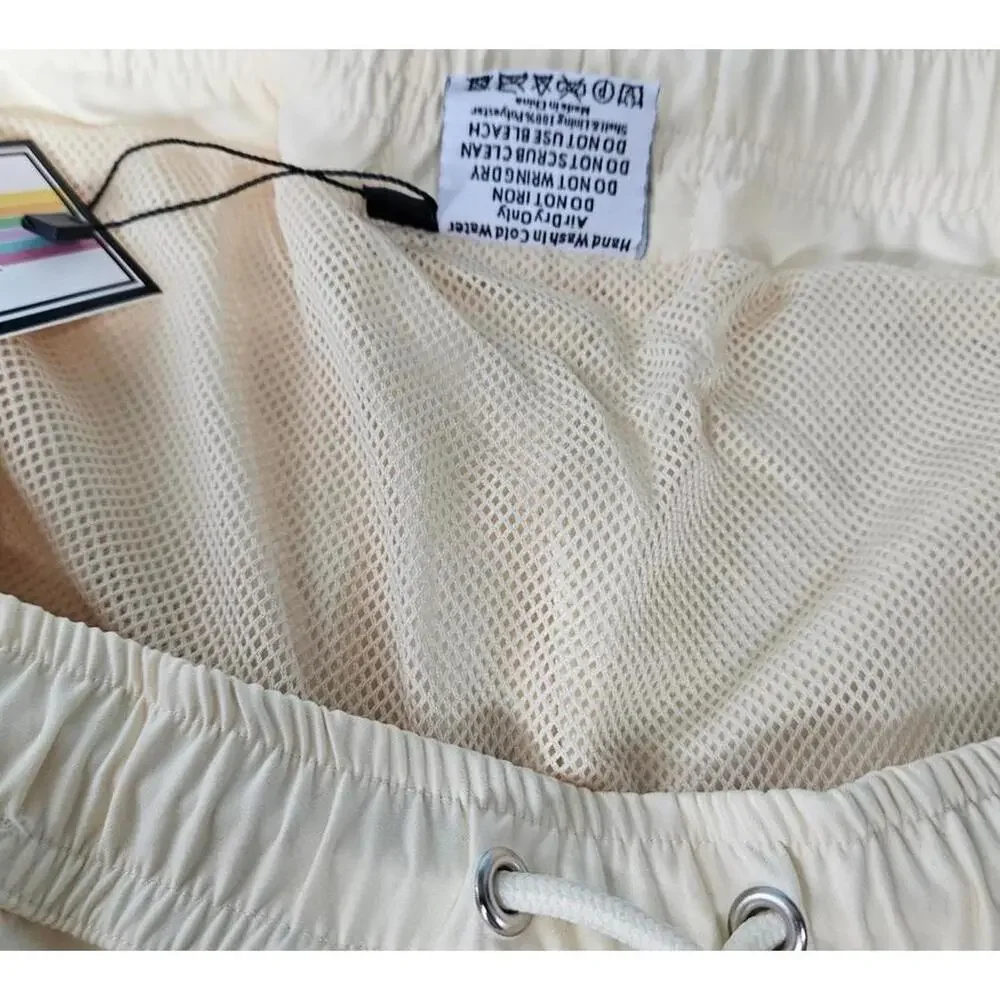 Patch Men's Butter Yellow Turtle‎ Swim Novelty Shorts Resortwear Coastal Vibes